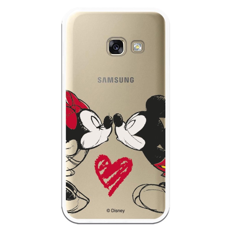 Funda para Samsung Galaxy A3 2017 Oficial de Disney Mickey y Minnie Beso - Clásicos Disney