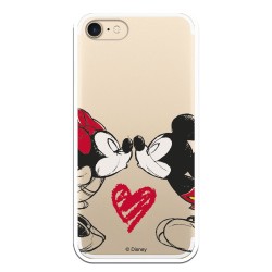 Funda para iPhone 8 Oficial de Disney Mickey y Minnie Beso - Clásicos Disney