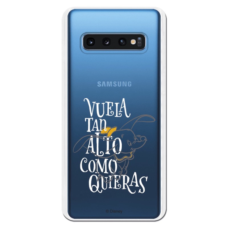 Funda Oficial Disney Dumbo Vuela tan alto Clear para Samsung Galaxy S10