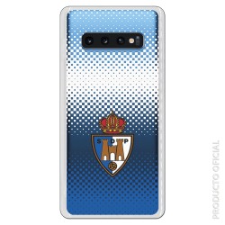 Funda Oficial Escudo S.D. Ponferradina trama blanco y azul clear para Samsung Galaxy S10 Plus