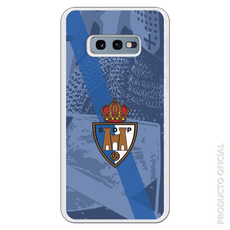 Funda Oficial Escudo S.D. Ponferradina banda diagonal azul fondo escudero para Samsung Galaxy S10e