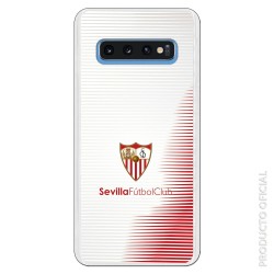 Funda Oficial Sevilla Rayas blancas y rojas sobre fondo gris  para Samsung Galaxy S10