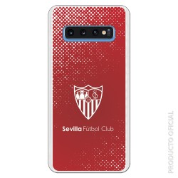 Funda Oficial Sevilla trama y escudo blanco sobre fondo rojo  para Samsung Galaxy S10