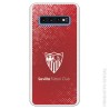 Funda Oficial Sevilla trama y escudo blanco sobre fondo rojo  para Samsung Galaxy S10