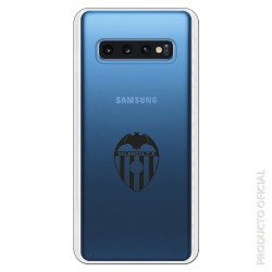 Funda Oficial Valencia Escudo transparente Negro para Samsung Galaxy S10