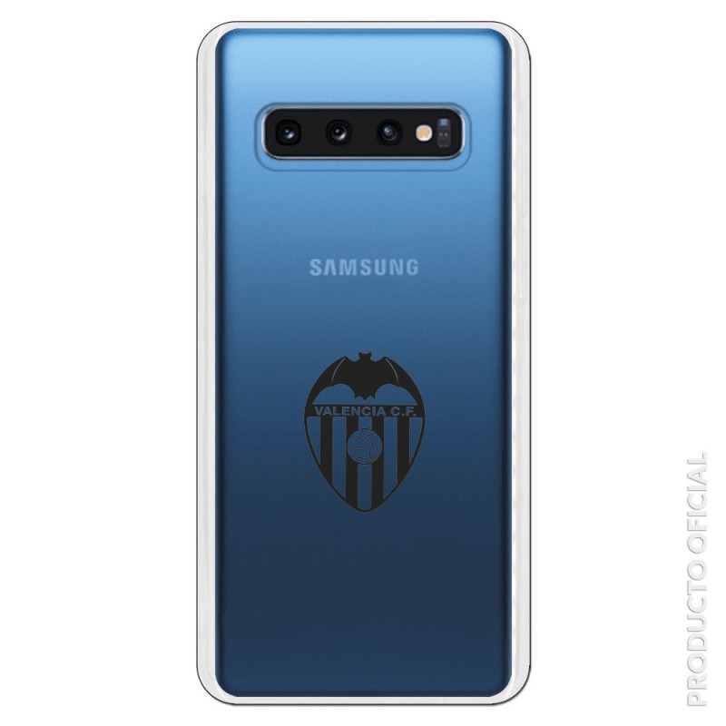 Funda Oficial Valencia Escudo transparente Negro para Samsung Galaxy S10