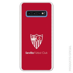 Funda Oficial Sevilla monocromo fondo rojo para Samsung Galaxy S10