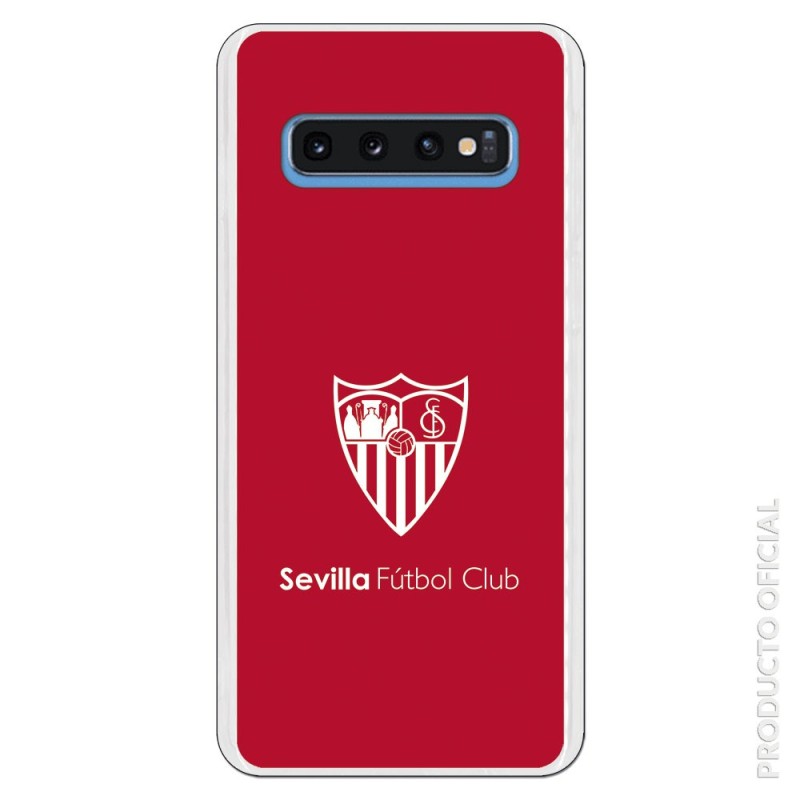 Funda Oficial Sevilla monocromo fondo rojo para Samsung Galaxy S10