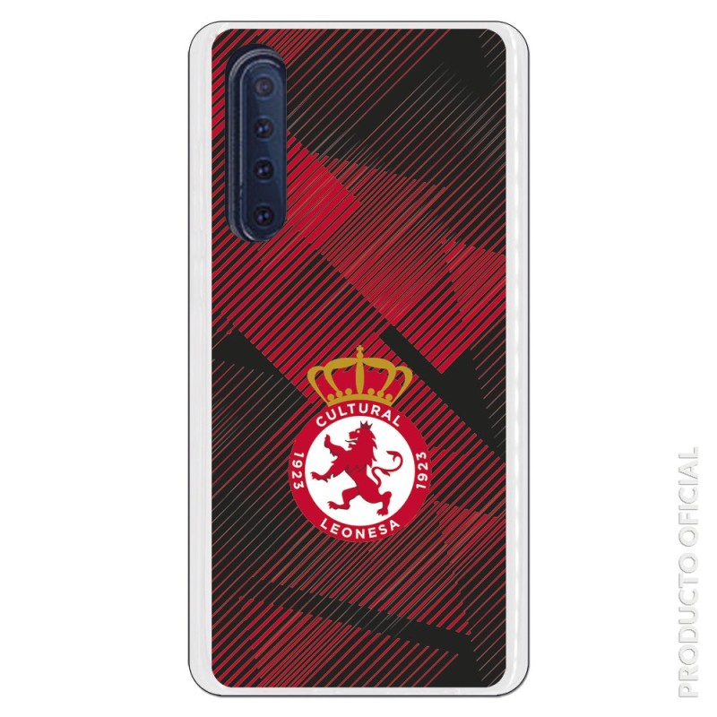 Funda Oficial Cultural y Deportiva Leonesa Escudo trama roja y negra para Huawei P30