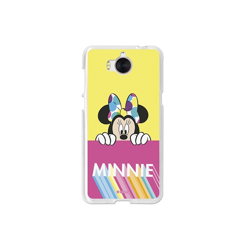 Funda Oficial Disney Minnie, Pink Yellow Huawei Y6 2017