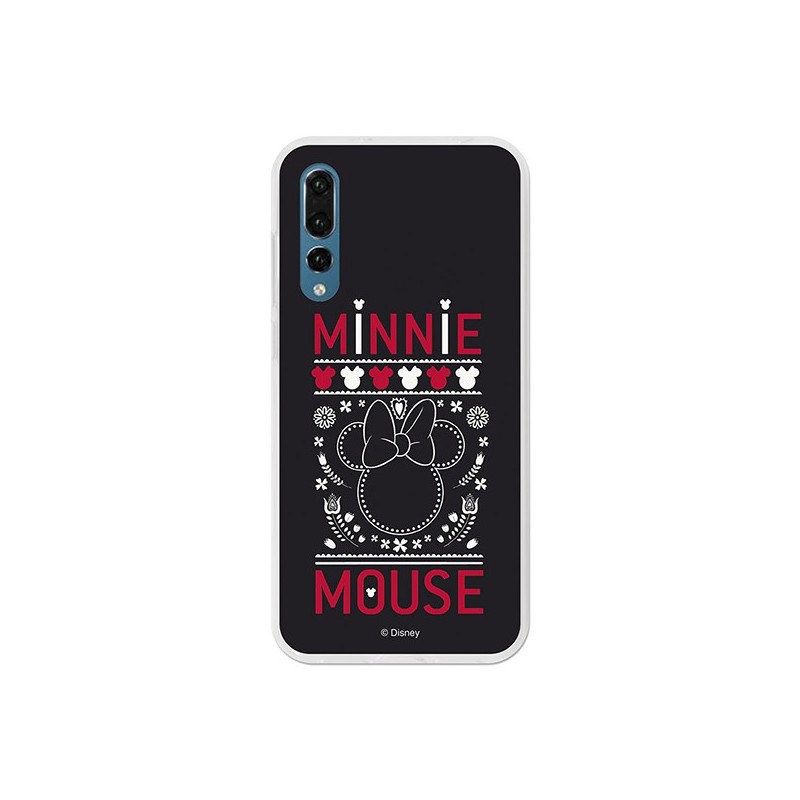 Funda Oficial Disney Minnie, Negro Bordado Huawei P20 Pro