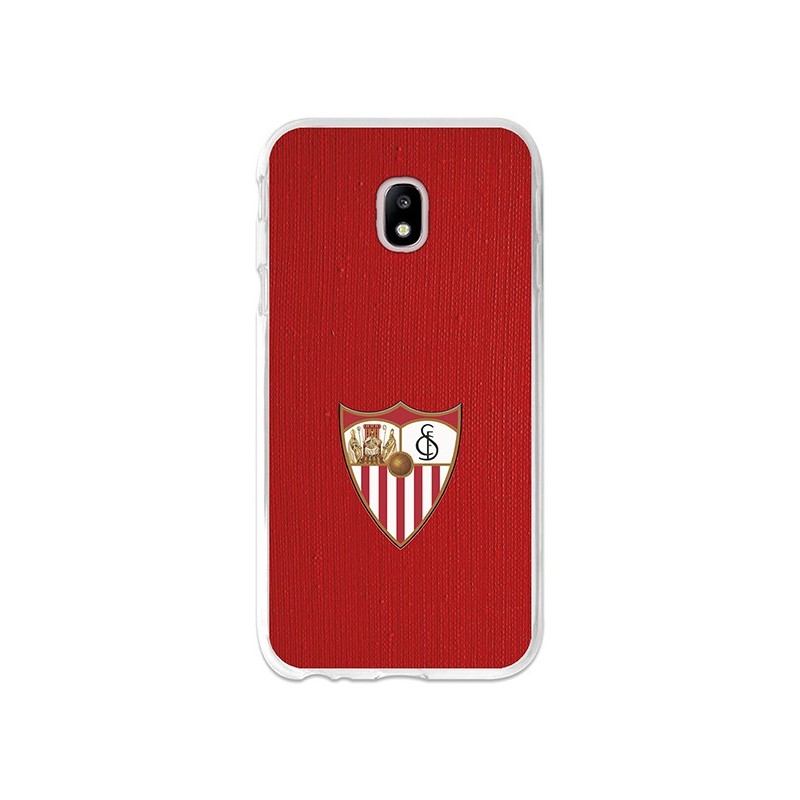 Funda Oficial Sevilla escudo color fondo rojo para Samsung Galaxy J3 2017 Europeo