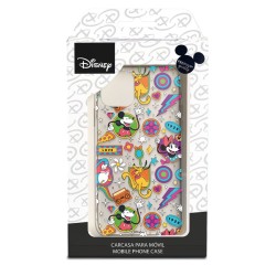 Funda para iPhone XS Oficial de Disney Mickey y Minnie Patrón Retro Premium - Clásicos Disney