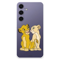 Funda para Samsung Galaxy S24 Plus Oficial de Disney Simba y Nala Silueta - El Rey León