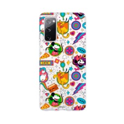 Funda para Samsung Galaxy S20 FE Oficial de Disney Mickey y Minnie Patrón Retro Premium - Clásicos Disney