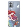 Funda para Motorola Moto G53 5G Oficial de Disney Ariel y Sebastián Burbujas - La Sirenita