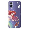 Funda para Motorola Edge 30 Neo Oficial de Disney Ariel y Sebastián Burbujas - La Sirenita