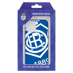 Funda para Oppo A98 5G del Real Club Recreativo de Huelva Escudo Fondo Azul  - Licencia Oficial Real Club Recreativo de Huelva