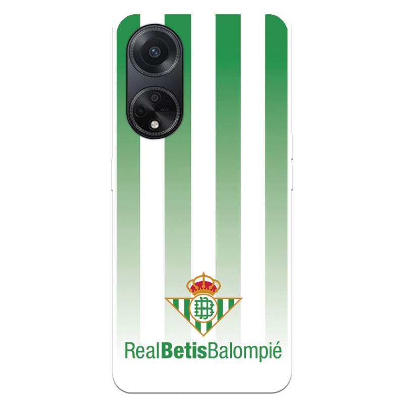 Funda para Oppo A98 5G del Real Betis Balompié Fondo Rayas Verdiblancas  - Licencia Oficial Real Betis Balompié