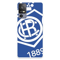 Funda para TCL 40R 5G del Real Club Recreativo de Huelva Escudo Fondo Azul  - Licencia Oficial Real Club Recreativo de Huelva