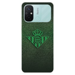 Funda para Xiaomi Redmi 12C del Real Betis Balompié Escudo Verde Fondo trama  - Licencia Oficial Real Betis Balompié