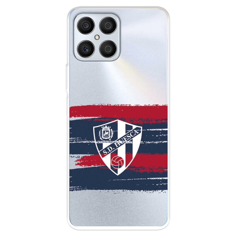 Funda para Honor 70 Lite del SD Huesca Rayas Transparente  - Licencia Oficial SD Huesca