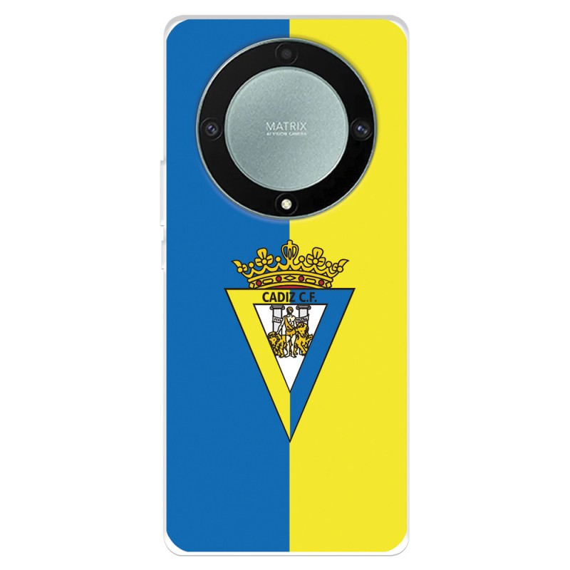 Funda para Honor Magic5 Lite del Cádiz CF Escudo Fondo Bicolor  - Licencia Oficial Cádiz CF