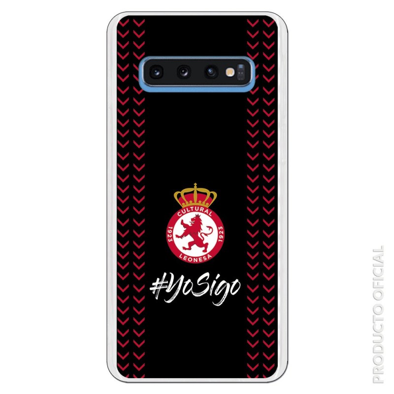 Funda Oficial Cultural y Deportiva Leonesa Escudo fondo negro yo sigo para Samsung Galaxy S10