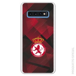 Funda Oficial Cultural y Deportiva Leonesa Escudo trama roja y negra para Samsung Galaxy S10