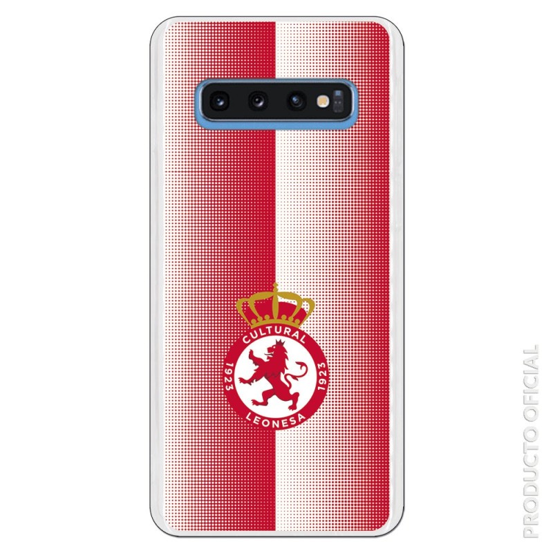 Funda Oficial Cultural y Deportiva Leonesa Escudo Trama bicolor para Samsung Galaxy S10