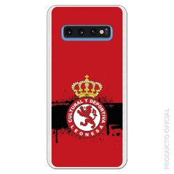 Funda Oficial Cultural y Deportiva Leonesa Escudo fondo rojo para Samsung Galaxy S10