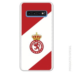 Funda Oficial Cultural y Deportiva Leonesa Escudo fondo bicolor para Samsung Galaxy S10