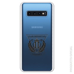 Funda Oficial Leganés transparente escudo negro para Samsung Galaxy S10