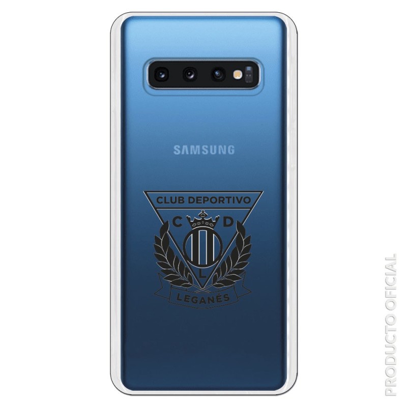 Funda Oficial Leganés transparente escudo negro para Samsung Galaxy S10