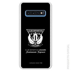 Funda Oficial Leganés escudo blanco sobre fondo negro para Samsung Galaxy S10