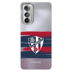 Funda para Motorola edge 30 del SD Huesca Rayas Transparente  - Licencia Oficial SD Huesca