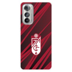 Funda para Motorola edge 30 del Granada CF Escudo - Líneas Rojas y Negras  - Licencia Oficial Granada CF