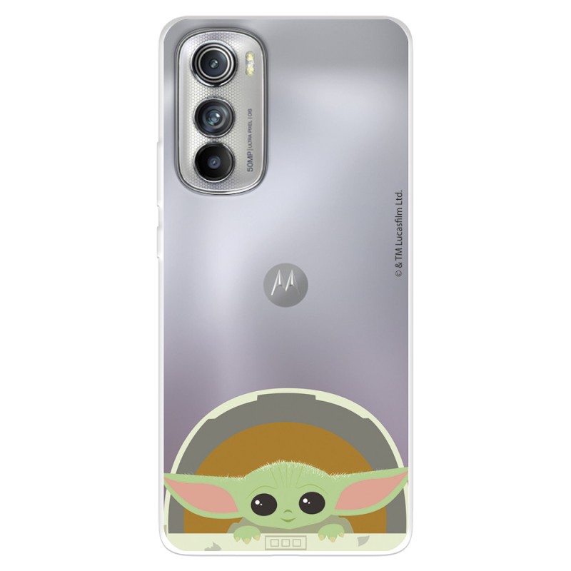 Funda para Motorola edge 30 Oficial de Star Wars Baby Yoda Sonrisas - The Mandalorian