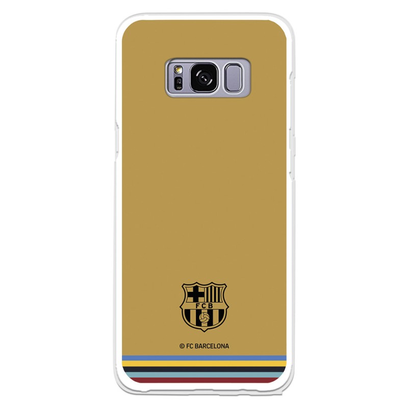 Funda para Samsung Galaxy S8 del FC Barcelona Escudo Fondo Mostaza  - Licencia Oficial FC Barcelona