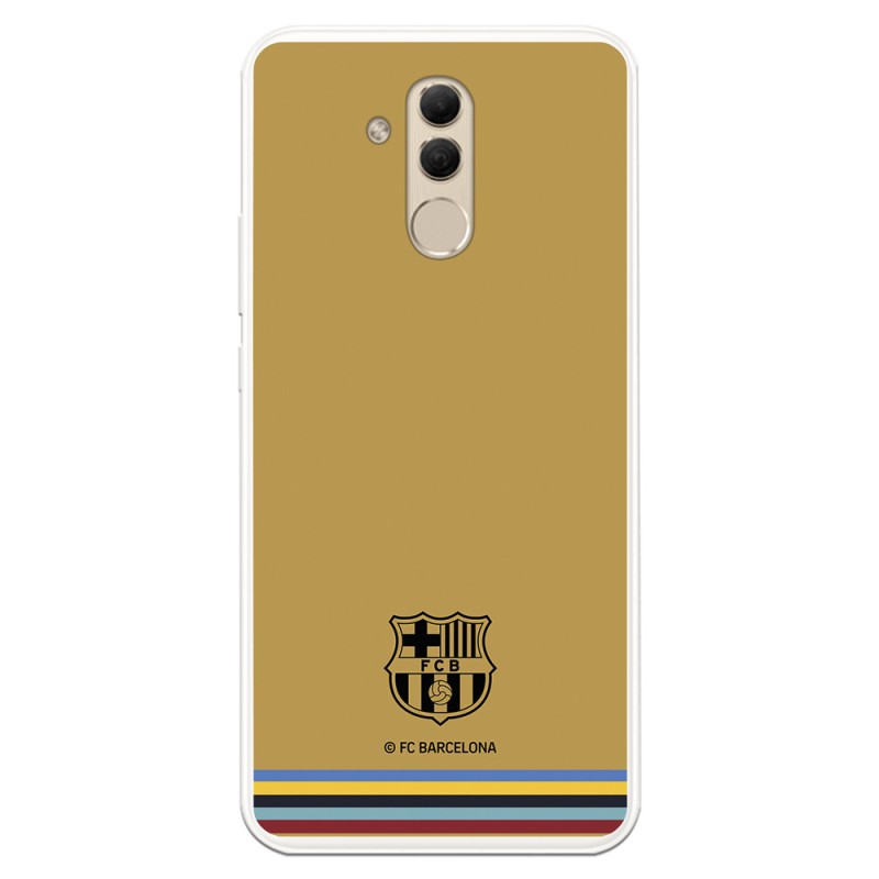 Funda para Huawei Mate 20 Lite del FC Barcelona Escudo Fondo Mostaza  - Licencia Oficial FC Barcelona