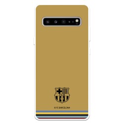 Funda para Samsung Galaxy S10 del FC Barcelona Escudo Fondo Mostaza  - Licencia Oficial FC Barcelona