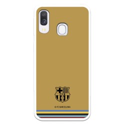 Funda para Samsung Galaxy A40 del FC Barcelona Escudo Fondo Mostaza  - Licencia Oficial FC Barcelona