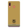 Funda para Samsung Galaxy A20e del FC Barcelona Escudo Fondo Mostaza  - Licencia Oficial FC Barcelona