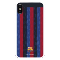 Funda para iPhone X del FC Barcelona Fondo Rayas Verticales  - Licencia Oficial FC Barcelona