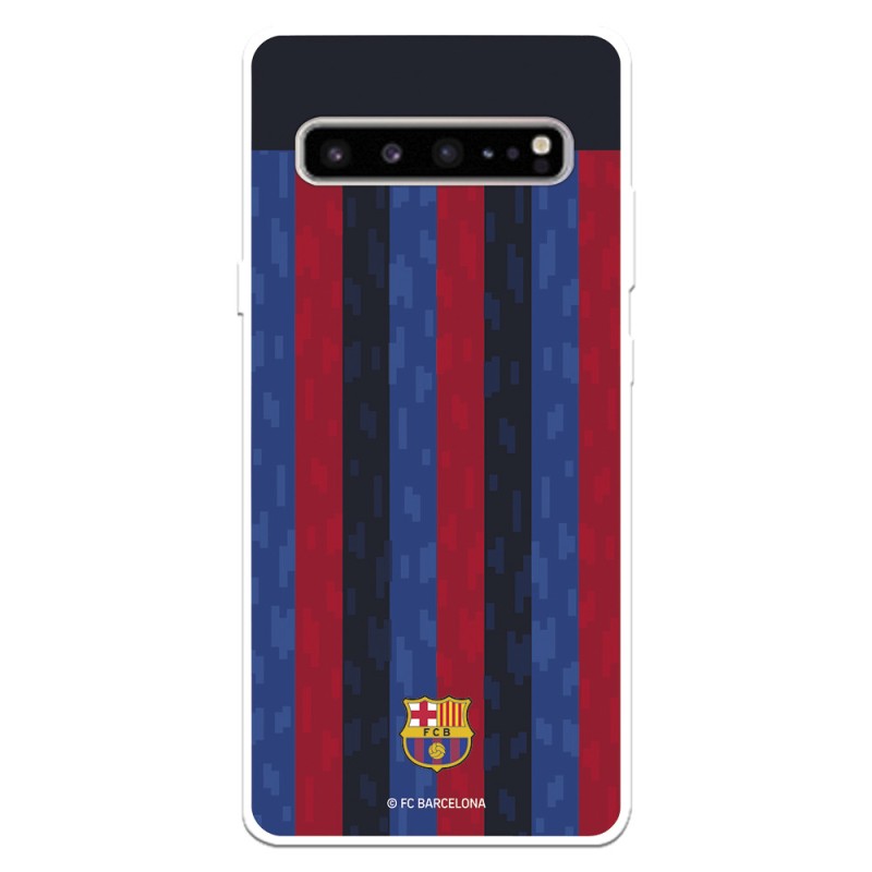 Funda para Samsung Galaxy S10 del FC Barcelona Fondo Rayas Verticales  - Licencia Oficial FC Barcelona