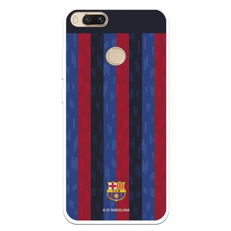 Funda para Xiaomi Mi A1 del FC Barcelona Fondo Rayas Verticales  - Licencia Oficial FC Barcelona