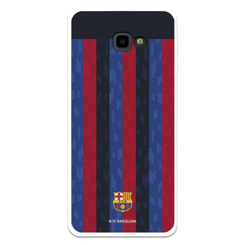 Funda para Samsung Galaxy J4 Plus del FC Barcelona Fondo Rayas Verticales  - Licencia Oficial FC Barcelona