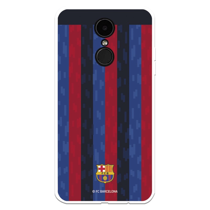 Funda para LG K8 2017 del FC Barcelona Fondo Rayas Verticales  - Licencia Oficial FC Barcelona