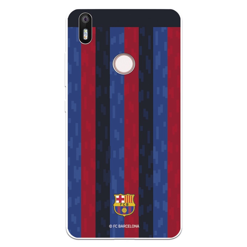 Funda para BQ Aquaris X del FC Barcelona Fondo Rayas Verticales  - Licencia Oficial FC Barcelona