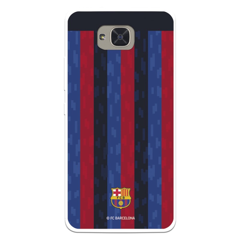 Funda para BQ Aquaris U2 del FC Barcelona Fondo Rayas Verticales  - Licencia Oficial FC Barcelona